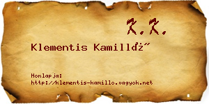 Klementis Kamilló névjegykártya